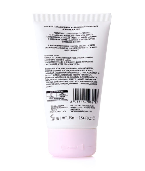 cliomakeup-cliomakeme-pure-maschera-viso-purificante-calmante-levigante-micro-esfoliante-pori-dilatati-pelle-mista-grassa-argila-lavanda-acido-gluconico