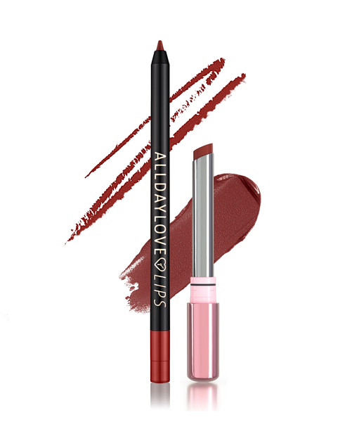 Combo labbra 8: matita labbra Amared + rossetto cremoso Marrone Rosato